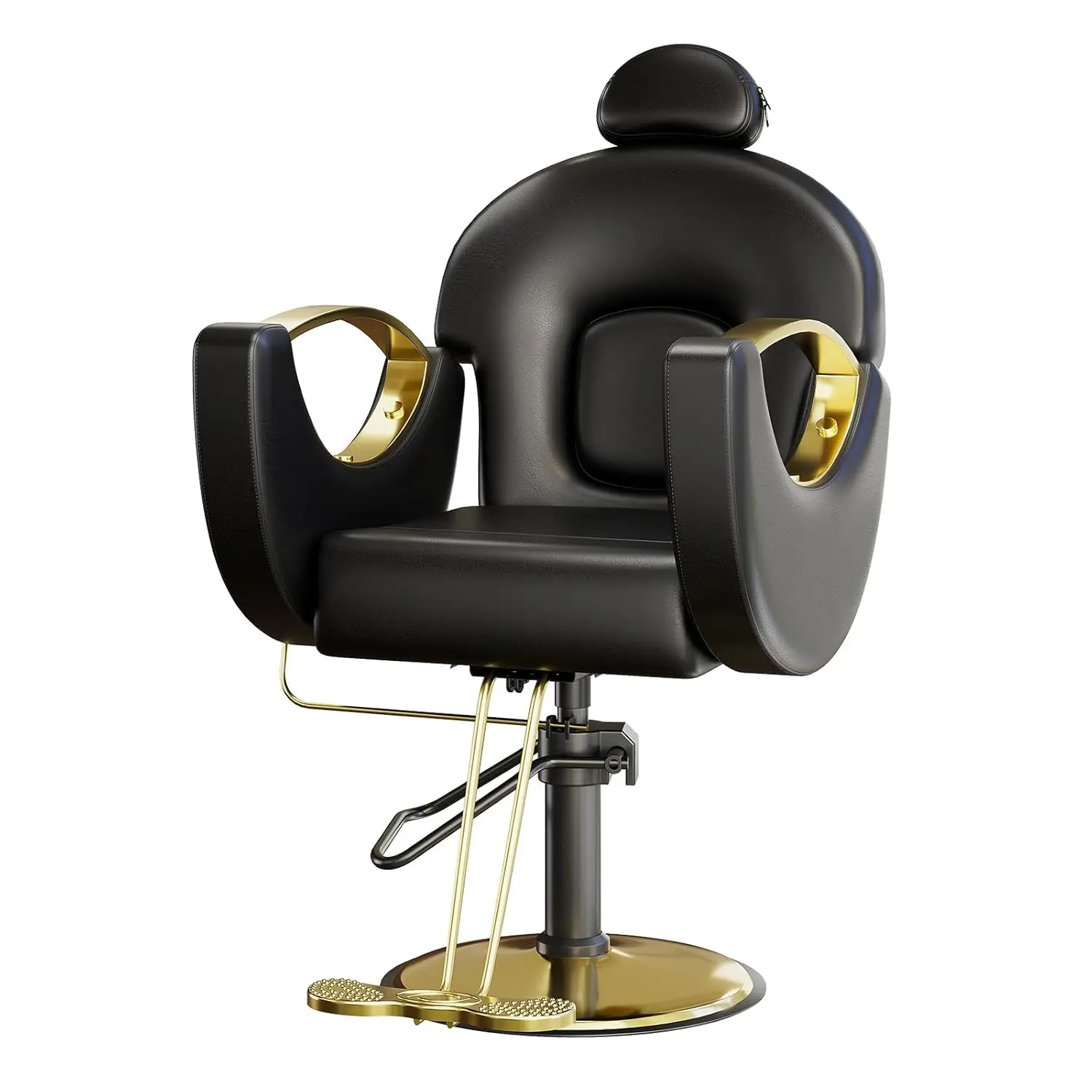 Barber Salon Chair, Reclining Salon Chair with Heavy Duty Hydraulic Pump, 360° Swivel and Height Adjustable, 330 Lbs Capacity Spa Beauty Equipment Hairdresser Armchair for Barbershop