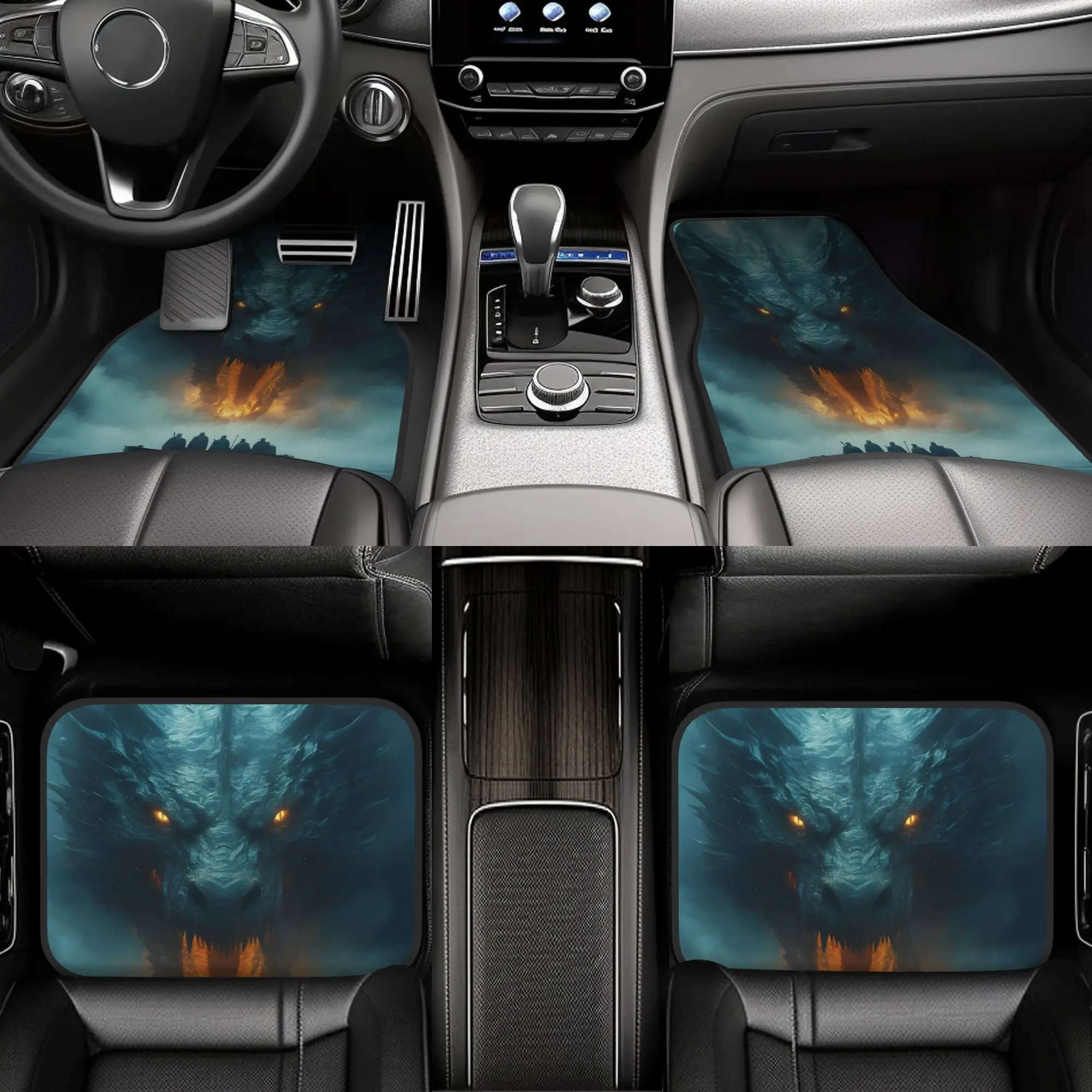 4pcs WB House Mother Of Dragons Dracarys Car Floor Mats - Stylish Deluxe Design, Durable Polyester, Fit For Sedans, Cars, Trucks