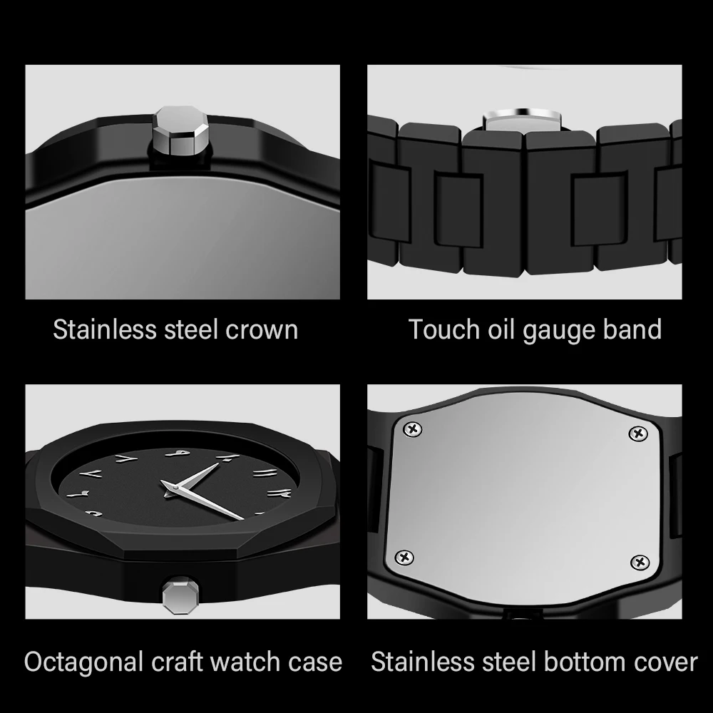 Men's Business Watches Fashion Classic Creative Plastic Watches Quartz Watches Black Waterproof Watches Hot Sale