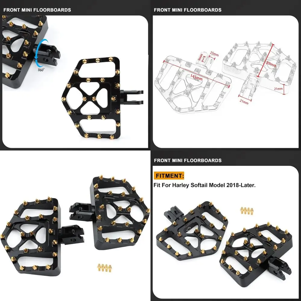 

Широкие подножки MX Mini Floorboards Подставка для ног для Harley Softail 2018-2024 Street Bob Deluxe Low Rider Fat Bob Sport Glide Fatboy