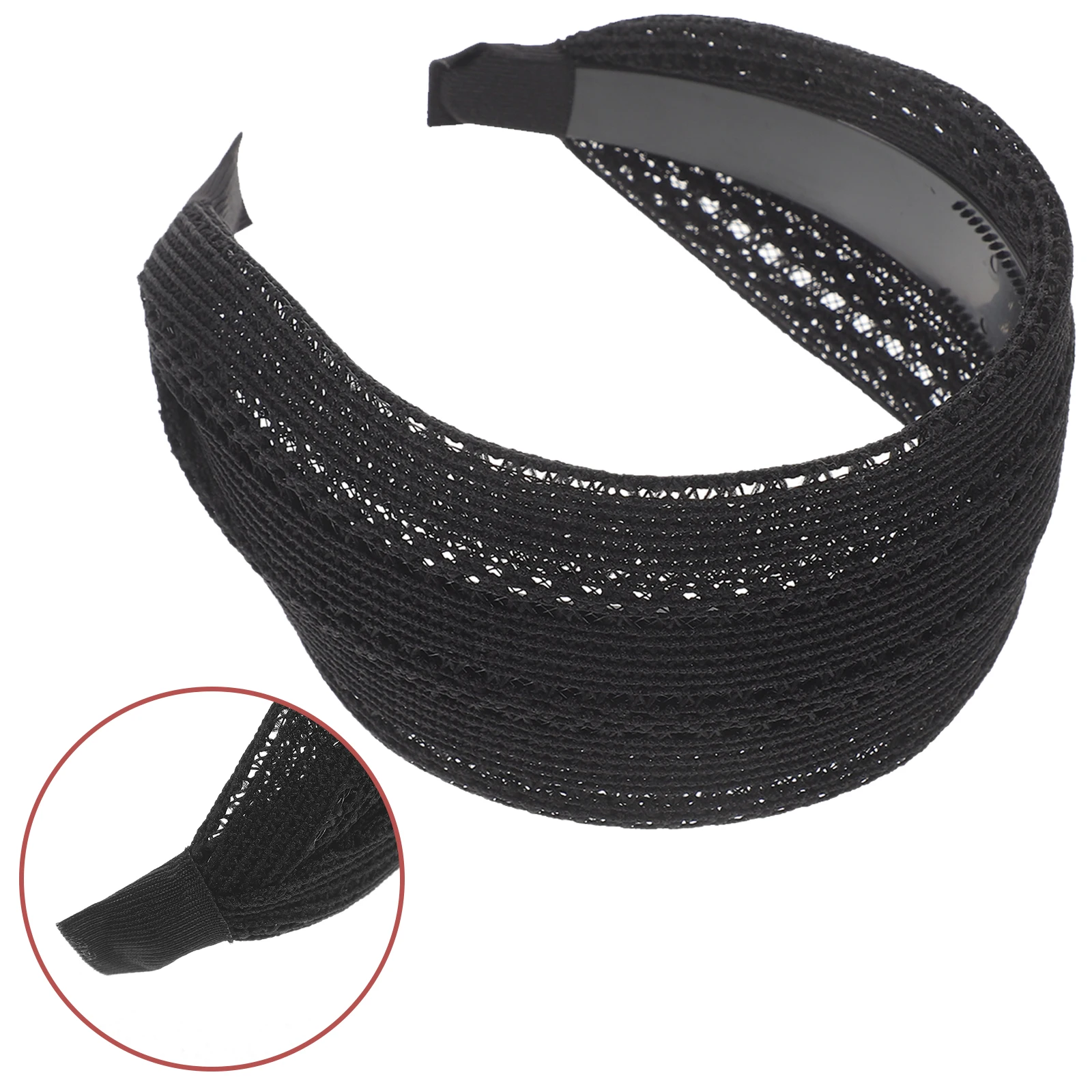 زينة واسعة الحافة مضادة للانزلاق للنساء، إكسسوارات شعر نسائية قابلة للتنفس، أدوات تصفيف الشعر #2