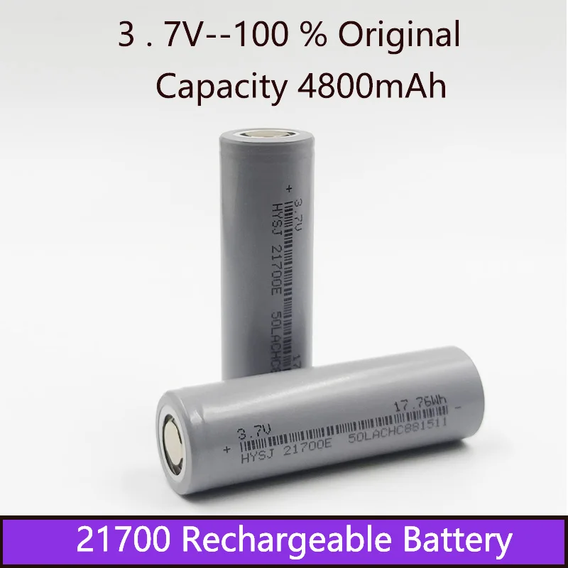 Ture 3.7V 4800mAh 21700 Battery Lithium Liion Rechargeable Batteries for Camera Flashlight Microphone Shaver Toys Power Batteria