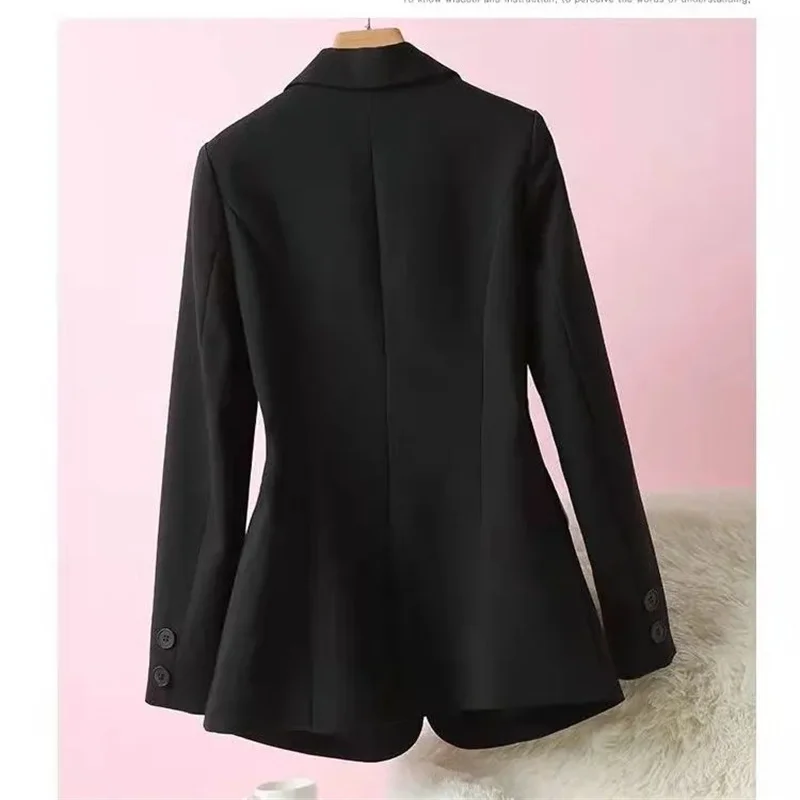 2024 Autumn Spring Basic Blazer Woman Suit Jacket Clothes Button Fashion Solid Slim Jacket Female New Arrival Coats Overwear