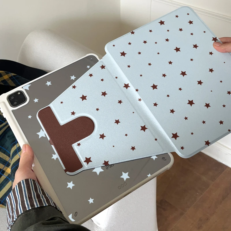 Brown Star Blue Tablet Case For iPad Pro 11 12.9 13 A16 M2 M4 M3 M5 Shell 8.3 9.7 10.2 5/6/7/8/9/10/11th Mini Air 3 4 5 6 Cover