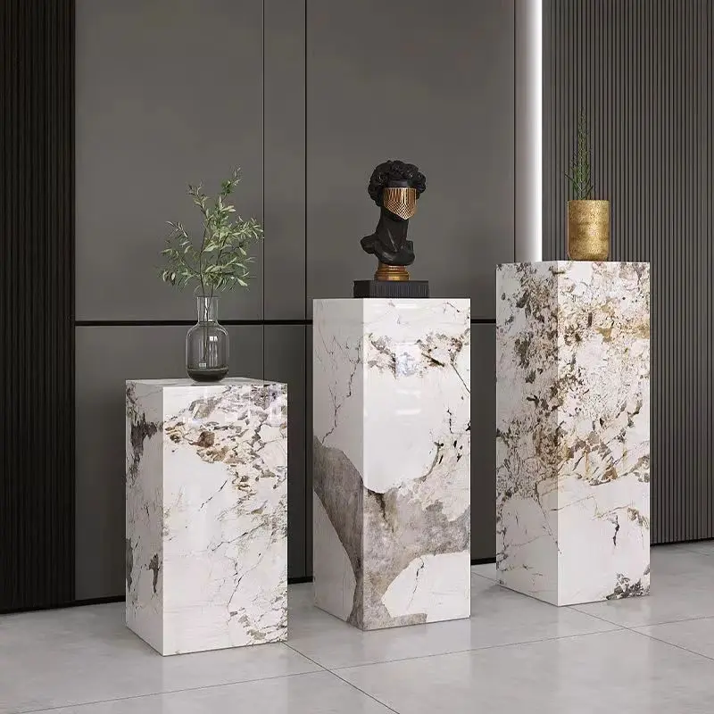 Modern Light Luxury Rock Plate Flower Frame Living Room Marble Lobby Decoration Balcony Shelf Hotel Office Display Furniture