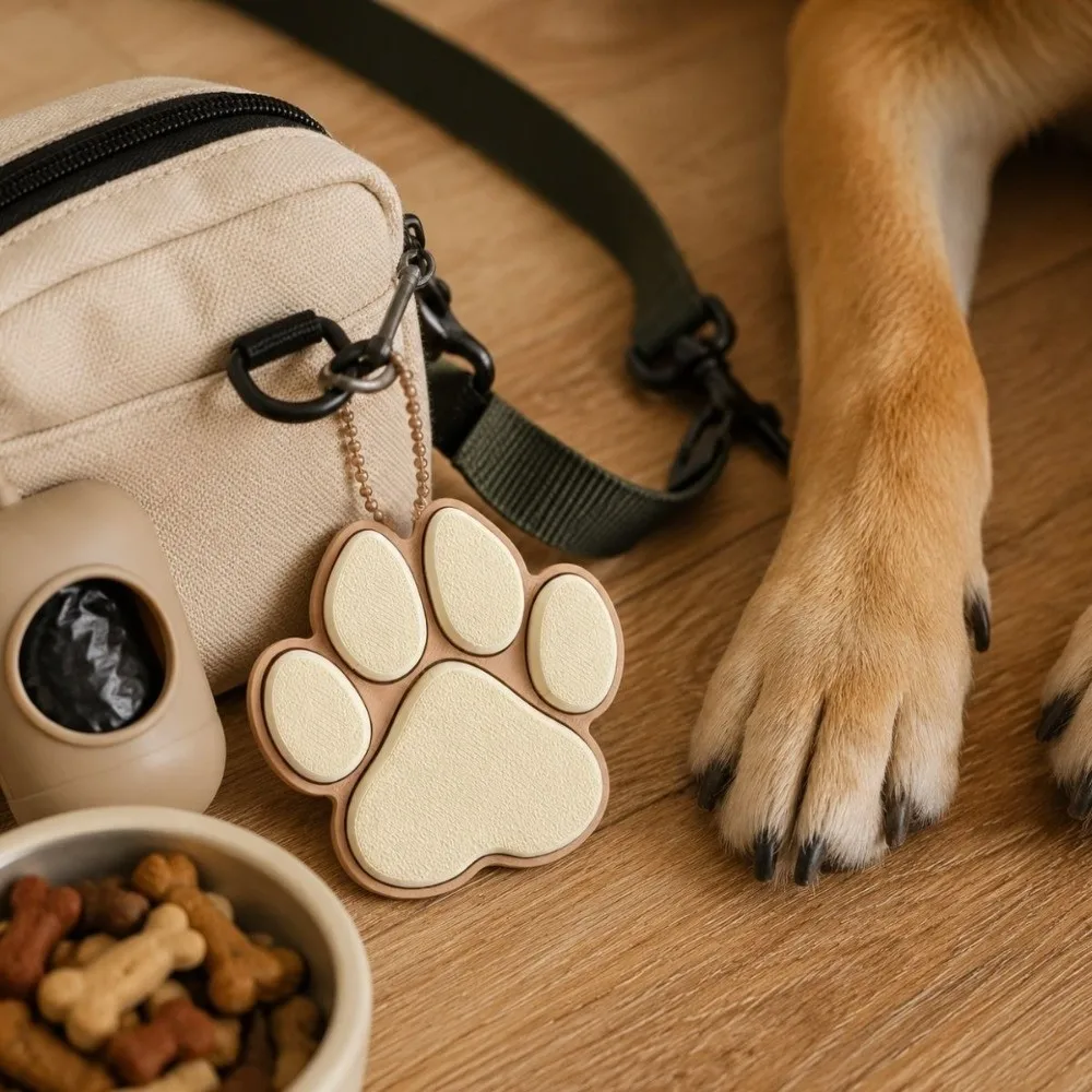 Funny Decorative Dog Cat Paw Clicker Keychain Keyboard-style 3D Printed Paw Shape Keycap Bag Pendant Clicker Keychain Bag