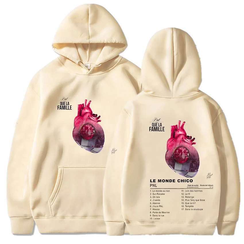 Sweat à capuche unisexe Rared PNL, sweat-shirt Album Le Monde Chico, vêtements décontractés confortables, sourire populaire