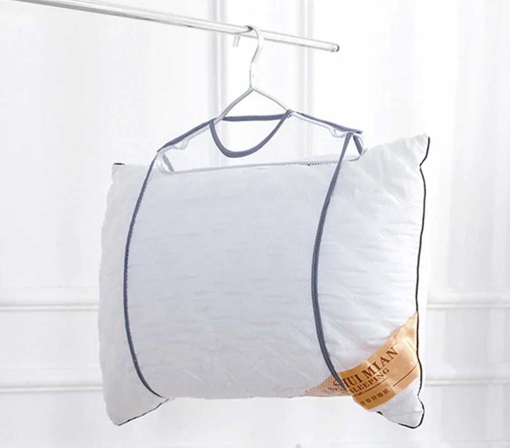 Picture 5: Pillow Drying Racks Hanging Net Clothes Rack Folded Mesh Clothes Drying Net Rack Lay Flat Dry Hanger Indoor Outdoor Towel Rack