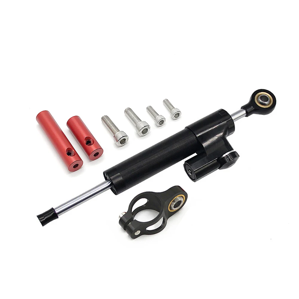 For V5 CNC Carbon Fiber Stabilizer Steering Damper Electric Scooter Steering Damper Bracket Support Kit Red stand For Inxing V5