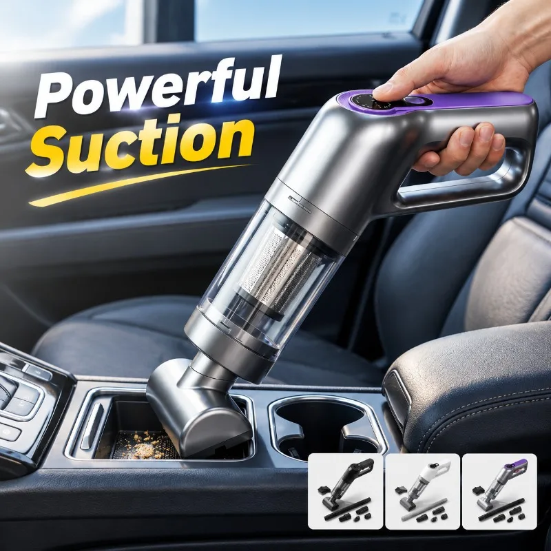 Wireless Digital Display Handheld Vacuum Cleaner One-touch Dust Empty High Power Strong Suction Brushless Motor Portable Car