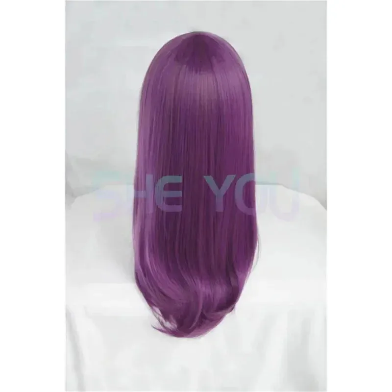Tokyo Ghoul Guru Rize Kamishiro Long Wavy Purple Heat Resistant Synthetic Hair Cosplay Wig Cap Glasses