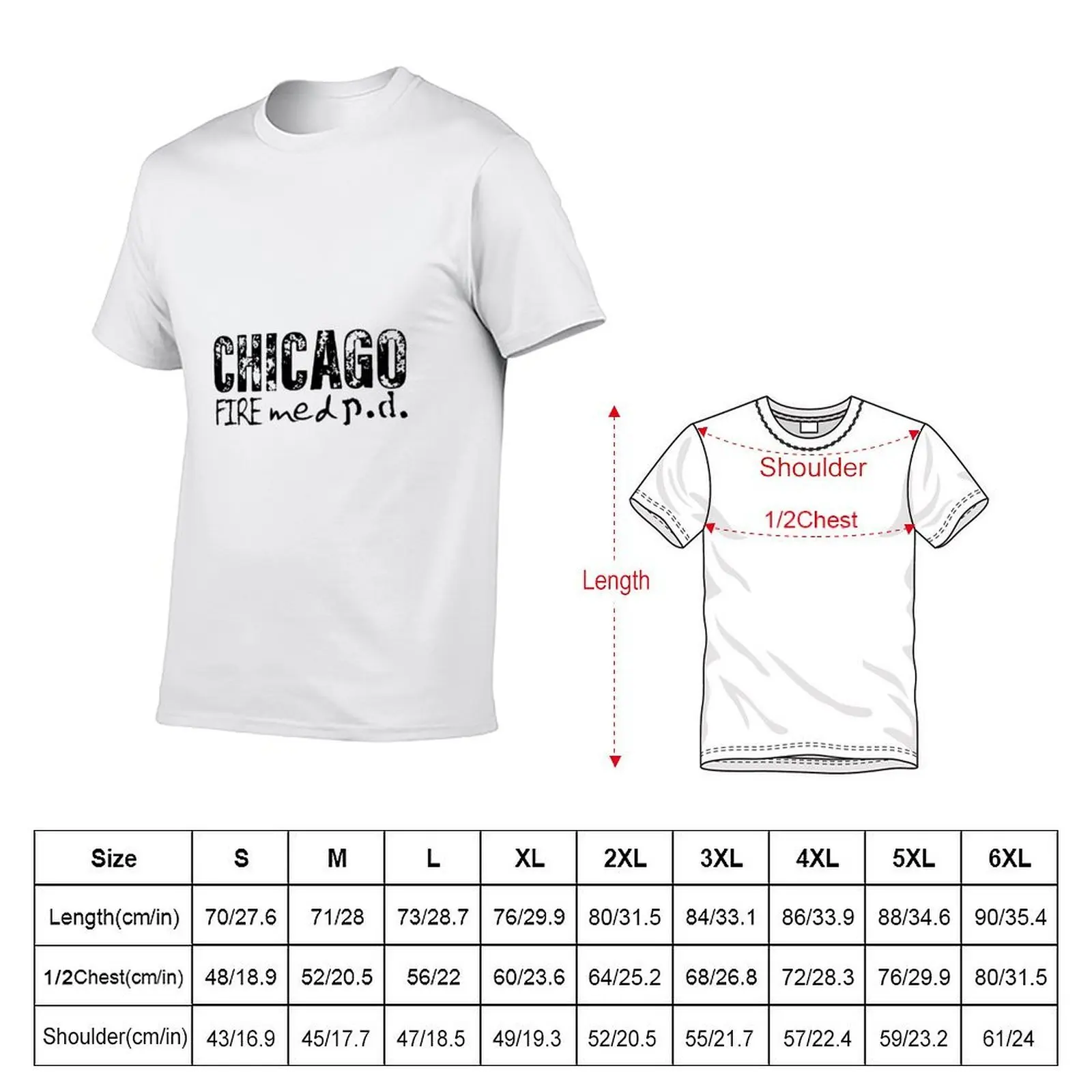 One Chicago - med, fire, pd T-Shirt plus size clothes blue archive mens shirts graphic tee