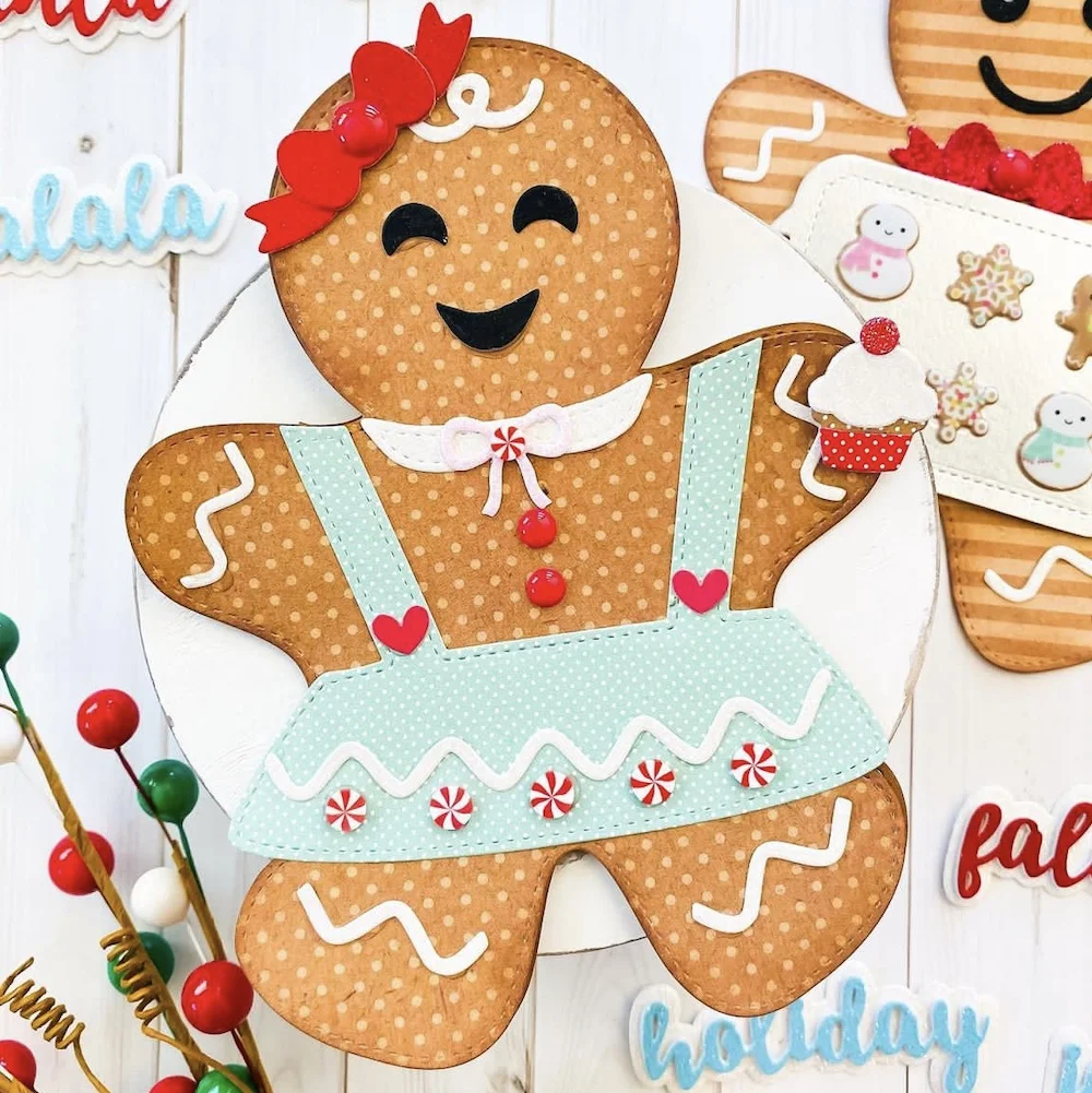 KSCRAFT Gingerbread Man Mini Album Metal Cutting Dies Stencils for DIY Scrapbooking Decorative Embossing DIY Paper Cards