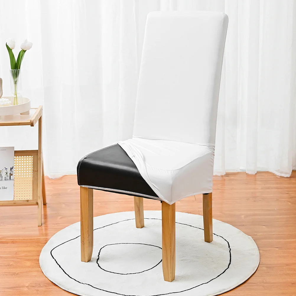 

Elastic Dining Thicken Pu Oilproof Stretch Chair Protector Waterproof Slipcover For Dining Room High Back Chair Cover