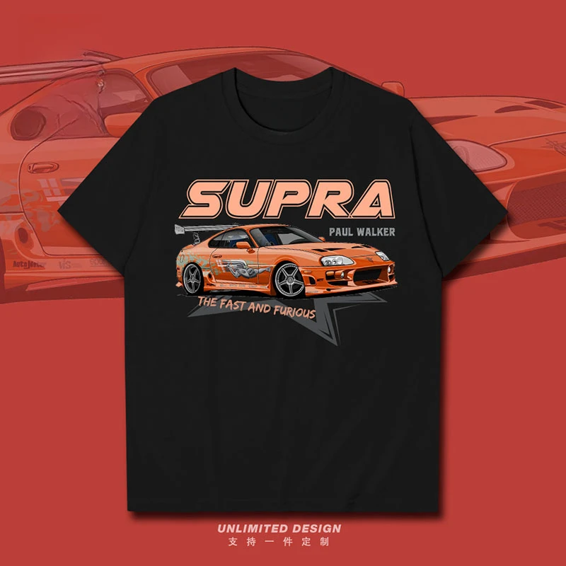 

Toyota Bull Devil SUPRA Japanese Classic Car Print Graphic T-shirt Men's and Women's Short Sleeve Breathable Motorcycle T-shirt