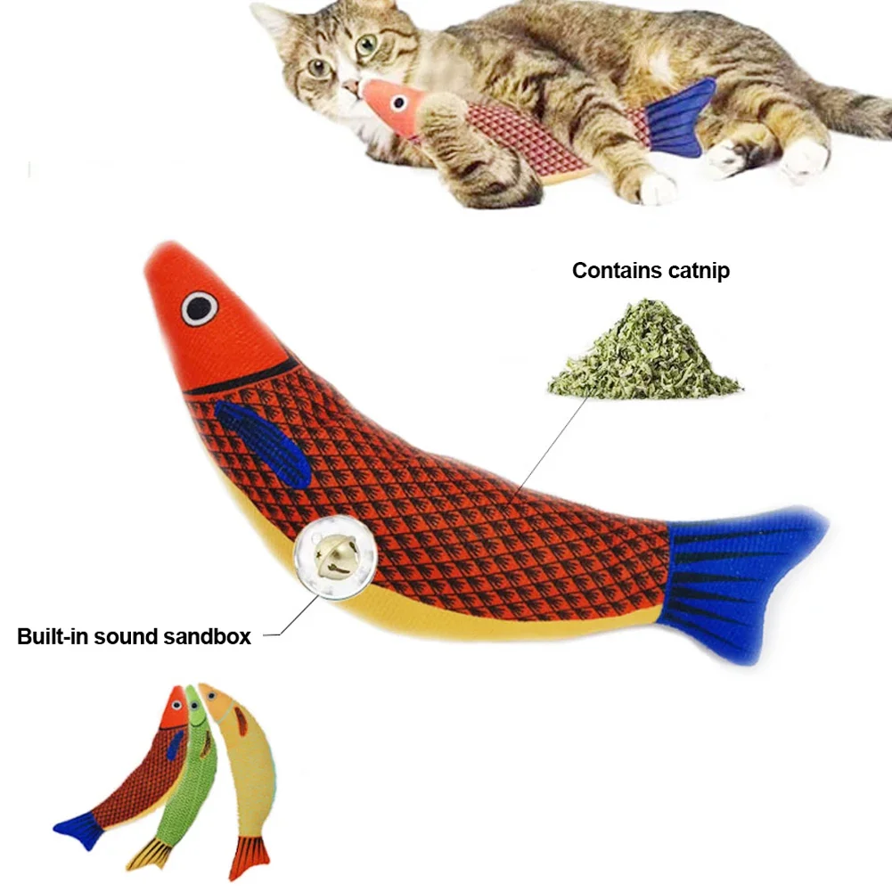 Cat Toy Catnip 3D Simulation Fish Goldfish Kitten Toys Pillowfish Interactive Sounding Cat Chew Bite Plush Toys Cat Supplies