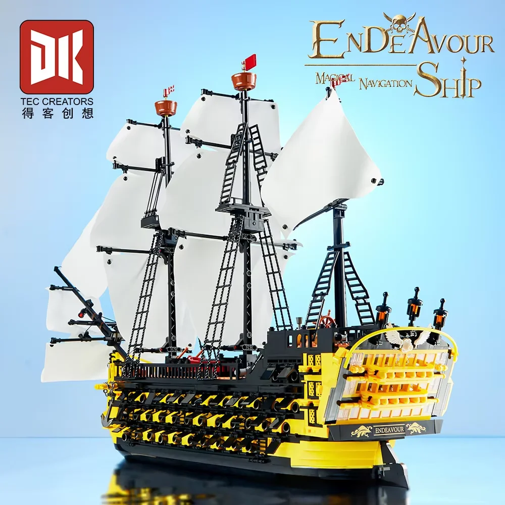

Building Blocks Pirate Ship Endeavour Set Creative Assembling Model Bricks Toy for Children Birthday Gift