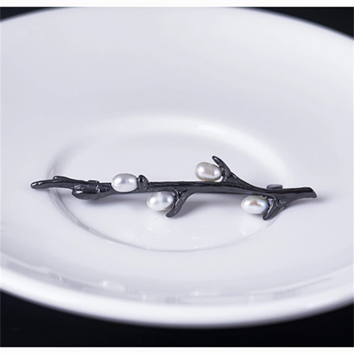 

New 100%S925 Pure Silver LotusTree Branches Simple Retro Rice Bead Fashion Brooch Jacket Women's Men Accessories Charm Jewelry