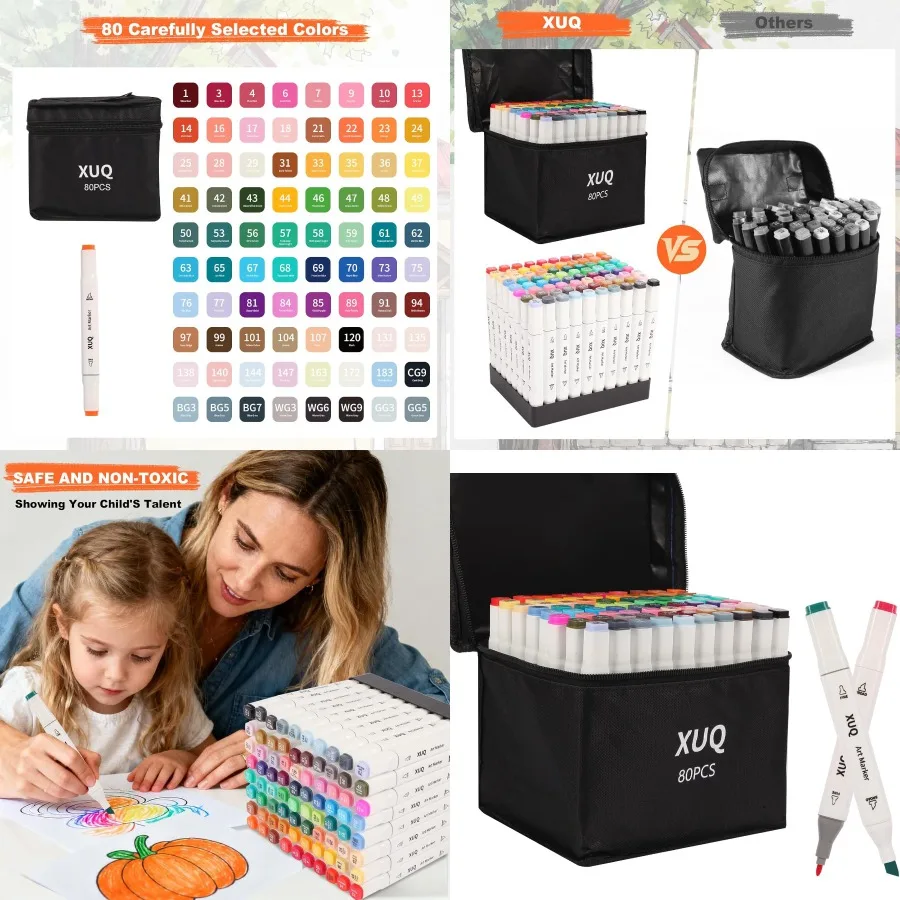 

Alcohol Markers 80 Colors Dual Brush Tip Permanent Art Markers for Book Painting Card Making and Creative Coloring Projects Ide