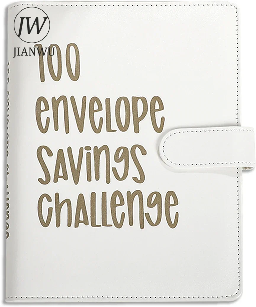 JIANWU A5 100 Envelope Savings Challenge Photo Album Storage Soft Cover Loose-leaf Book Creative DIY Stationery