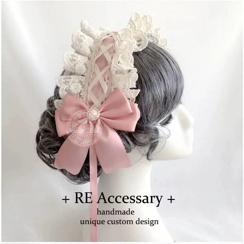 Accessori per capelli Lolita ragazza nastro di pizzo Fascia per capelli Accessori anime dolci e carini in stile giapponese