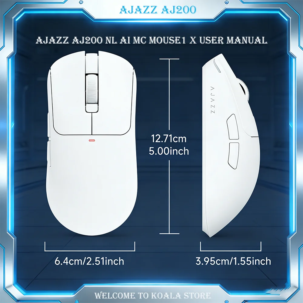 

Беспроводная игровая мышь AJAZZ AJ200 NL AI MC с RGB-подсветкой, эргономичная, бесшумная, для ПК, ноутбуков и офиса