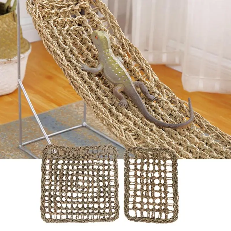 Reptile Hammock Grass Cushion Pet Bed Swing Terrarium Decoration For Lizard Lounger Hermit Crabs Geckos Bed Birds Reptile Mats