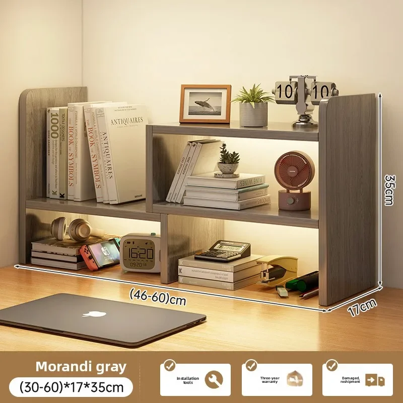 Desktop bookshelf storage shelf office storage shelf simple desk multi-layer telescopic shelf home desk small bookcase