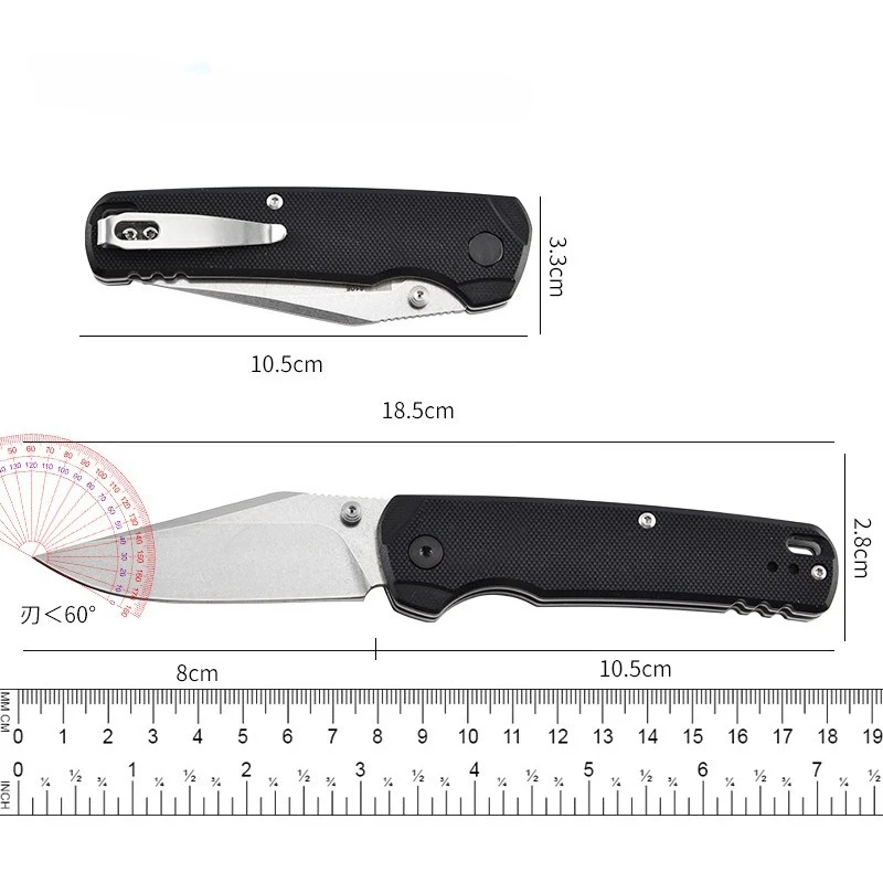 High Hardness Portable 6106 Outdoor Camping Folding Pocket Knife 8CR13 Blade G10 Handle Survival Fruit Knives EDC Tools view 3