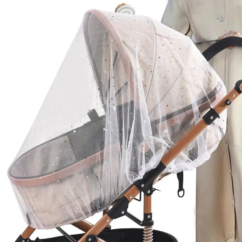 

Stroller Net Cover 2pcs Cradle Mesh Protection Cover Breathable Reusable Children Carrier Honeycomb Mesh Cover Outdoor Walking