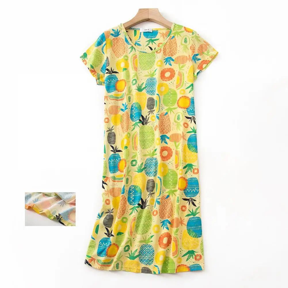 

Повседневная ночная рубашка с принтом L, бюст 120 см, длина 98 см, ночная рубашка с мультяшным принтом, ночная рубашка с мультяшным принтом, новый сорт