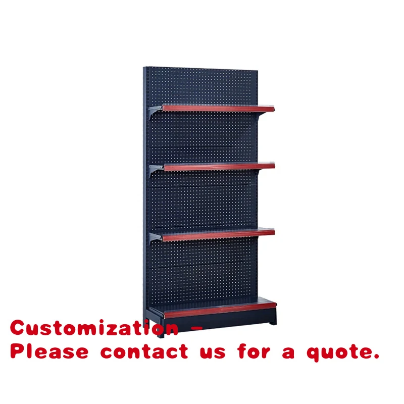 custom.Light Duty Perforated Back Supermarket Shelf - Commercial Grade Steel Display Rack with Reinforced Frame & Adjustable She