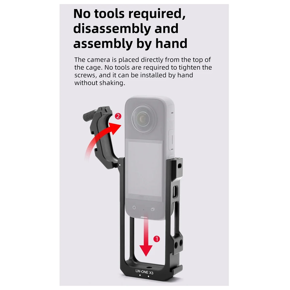 Klatka metalowa Rabbit Cage Shadow Stone X4 do kamery sportowej Insta360 ONE X4 - wydajna