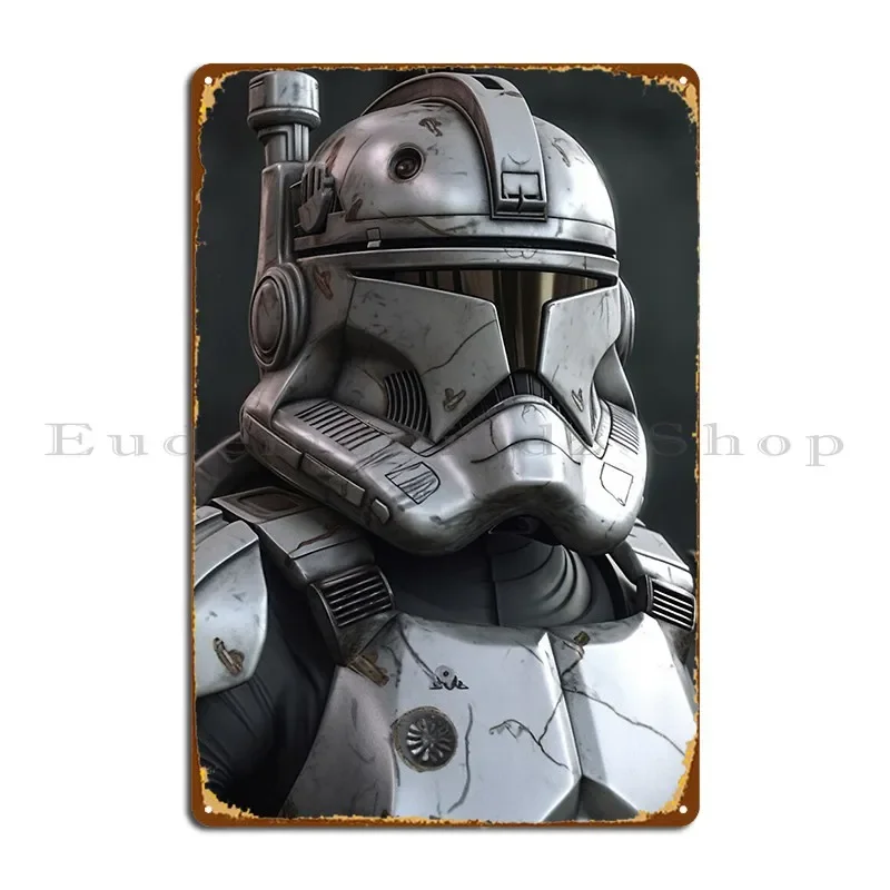 Silver Armor Soldier Metal Sign Painting Design Pub Printed Garage Tin Sign Poster