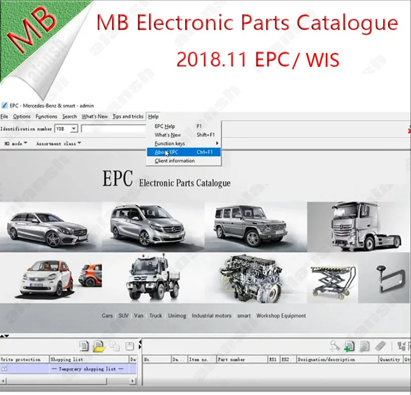 2018 for Mersedes Benz EPC WIS MB Electronic Parts Catalogue + Nitro