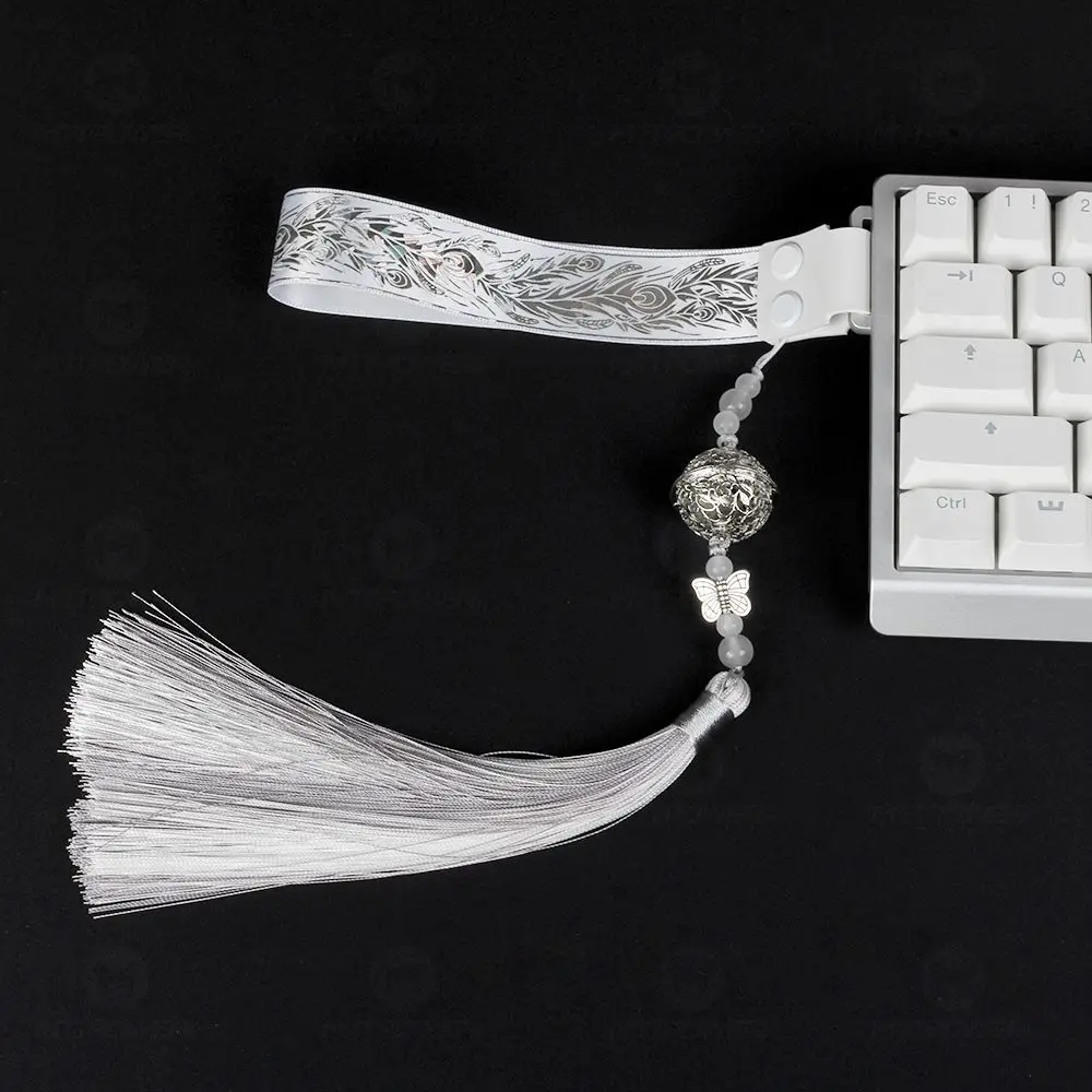 Keyboard Streamer Customized National Style Mechanical Keyboard Decorative Belt Feather Bell Tassel Universal Keyboard Streamer