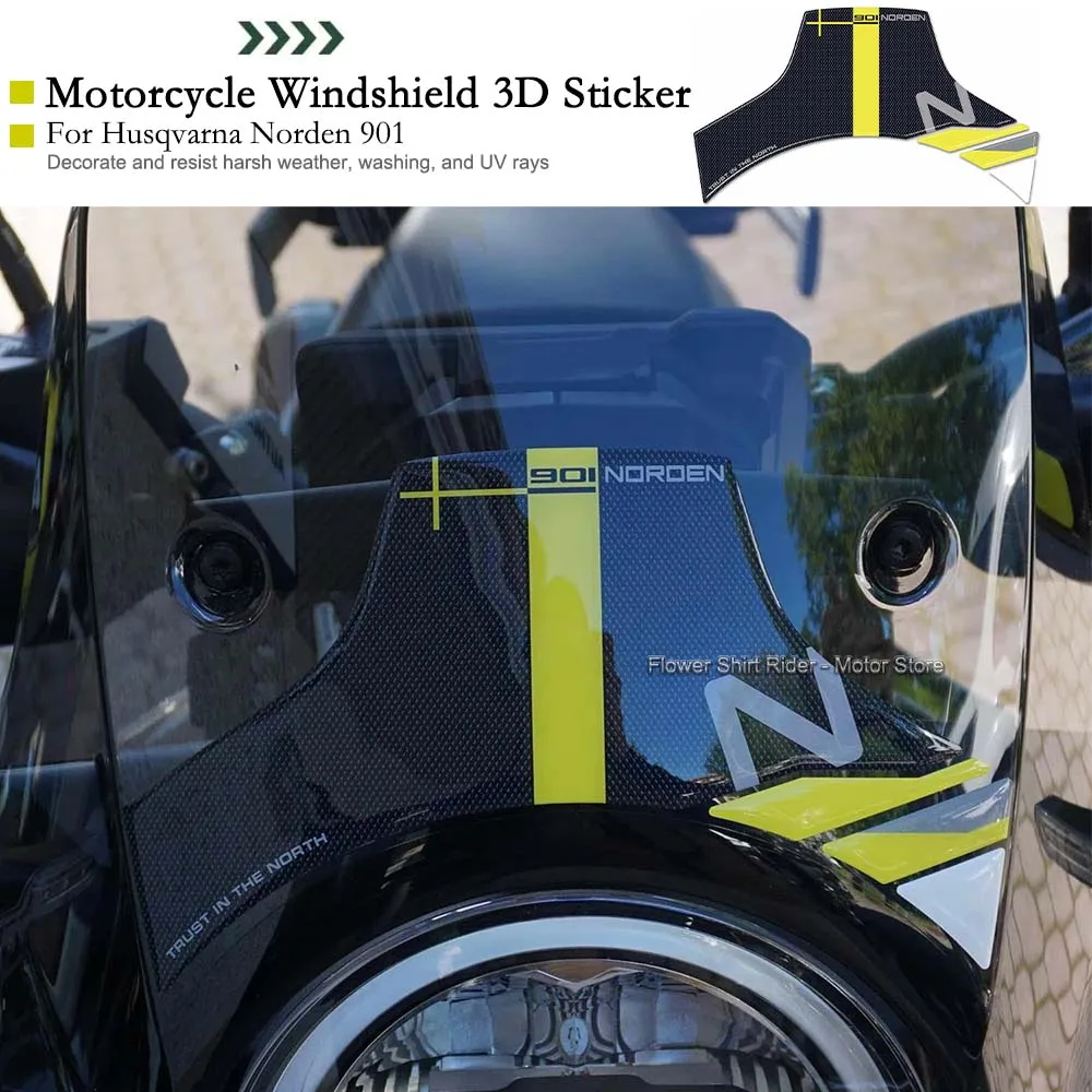 

Motorcycle Windshield Protective Sticker Waterproof Anti scratch 3D Resin Decorative Sticker for Husqvarna Norden 901 2024