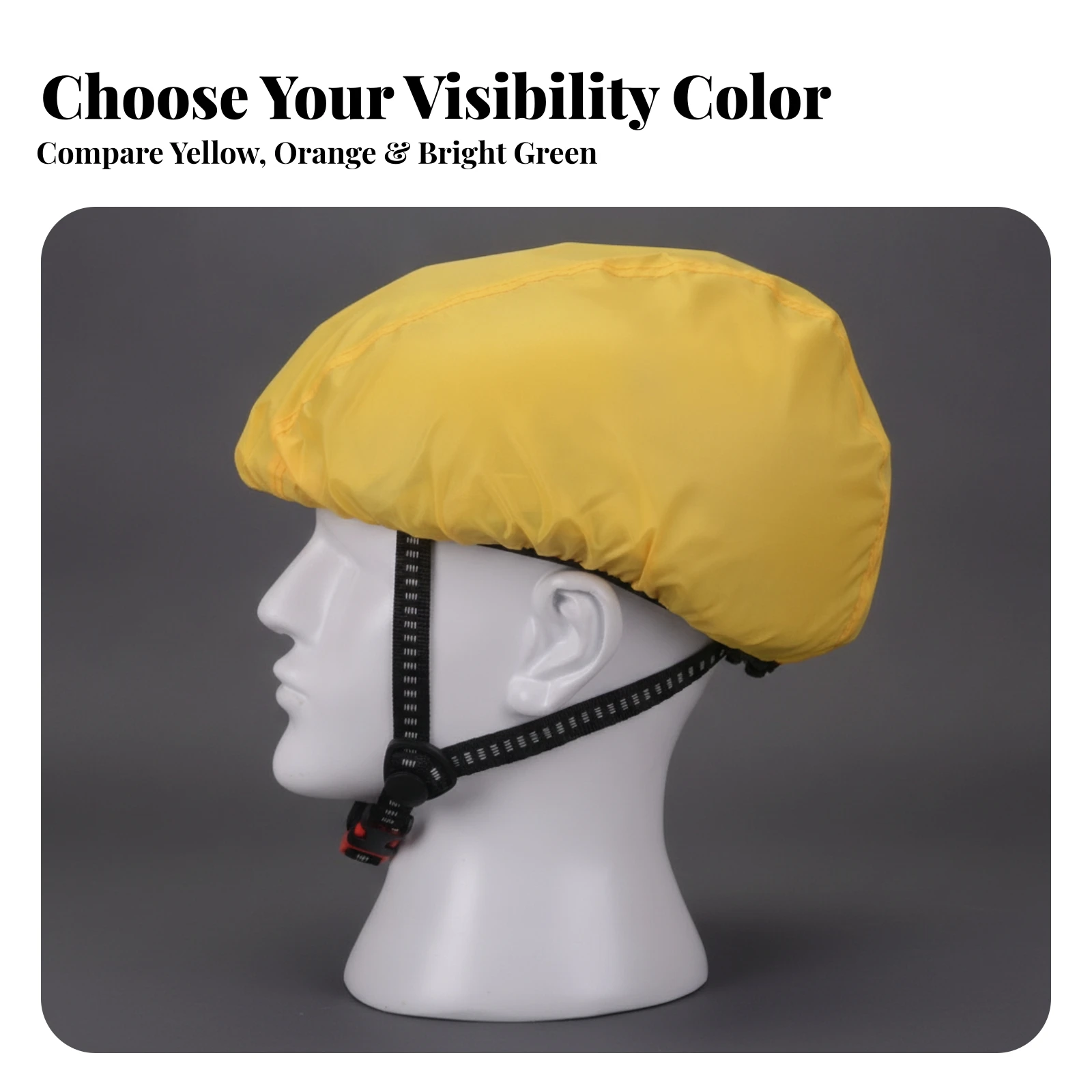 Helmet Cover with Chin Strap Waterproof Cycle Helmet Cover Gear Universal Elastic for Cyclists, Rainy Rides