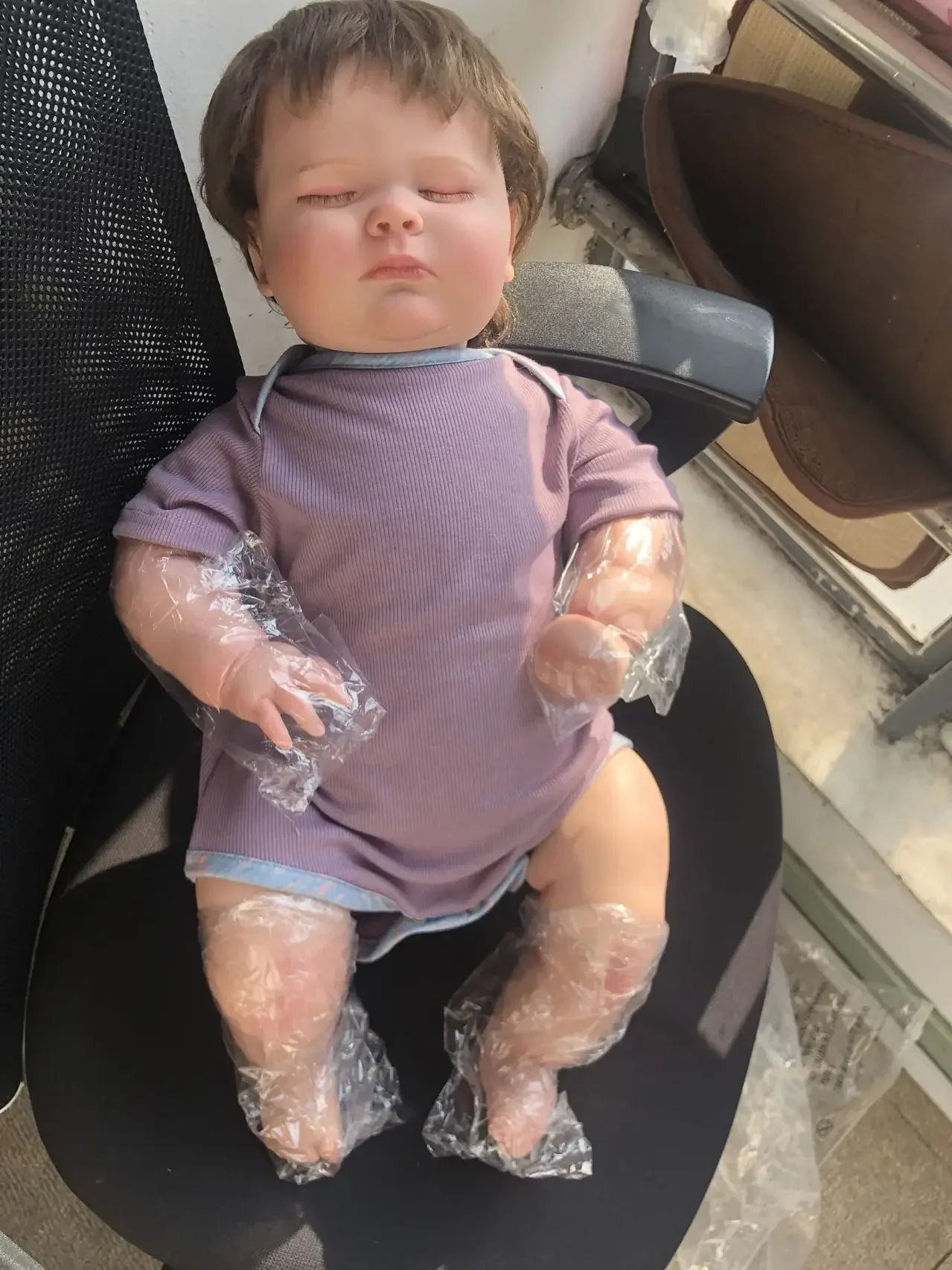 60CM Bebe Reborn Dolls Sleeping Reborn Baby Doll Hand Paint Doll3D Skin  with Genesis Paint High Quality Muñecas Reborn Juguetes