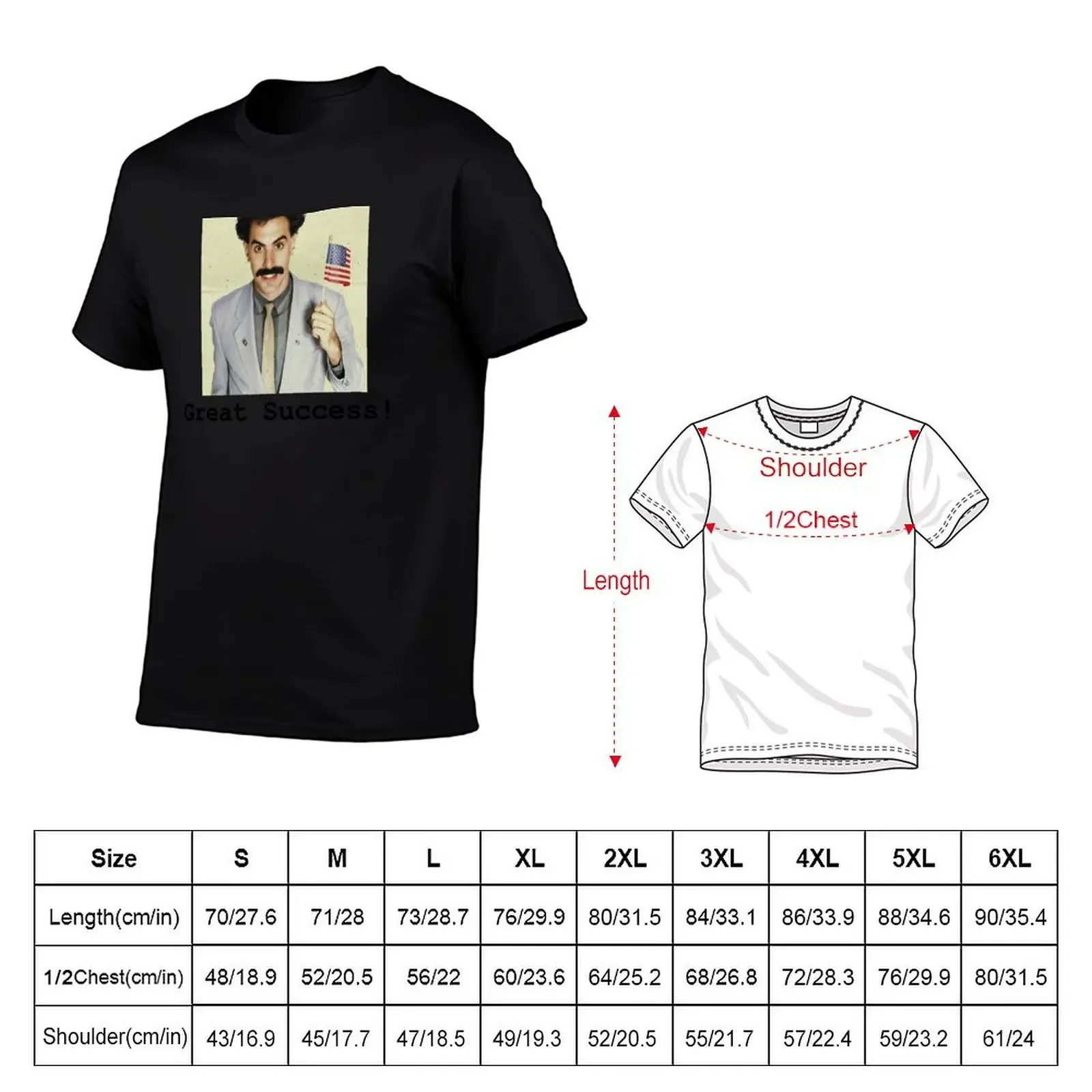 Great Success! Borat T-Shirt vintage t shirts customizeds graphic tee shirt men tshirt