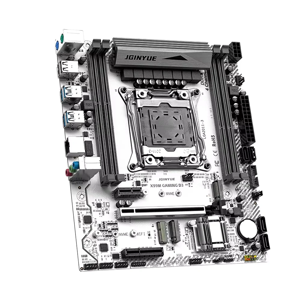 JGINYUE X99 Placa-mãe LGA2011-3 M-ATX Suporte Xeon E5 V3 V4 CPU DDR4 ECC RAM X99M GAMING D4 ARGB