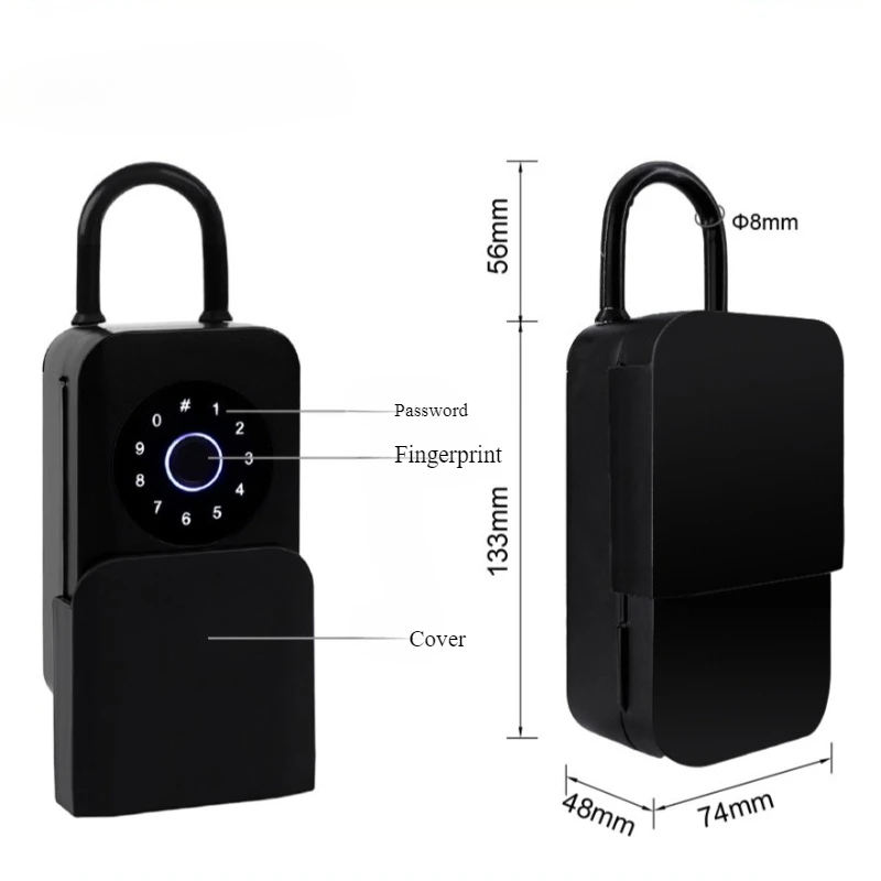Tuya Bluetooth Smart Key Box Multilingual Electronic Key Fingerprint Password Storage Boxes Lock
