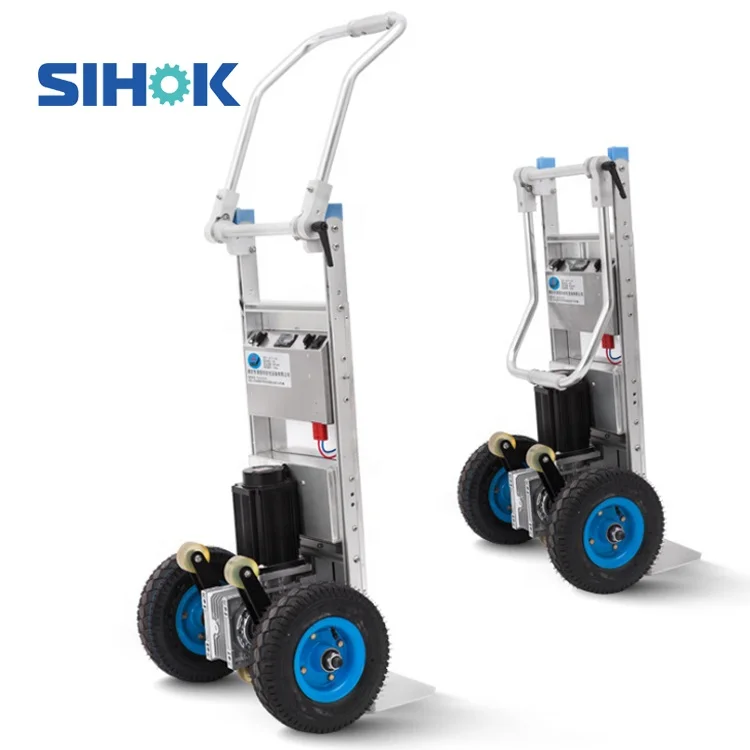 Aluminium foldable climbing hand carts lithium battery electric hand truck auto stair climbing trolley with 2 wheels