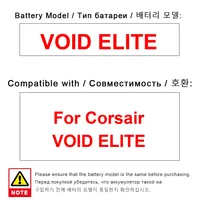 High Capacity Earphone Battery 1800mAh For Corsair VOID ELITE VOID ELITE Portable batteries