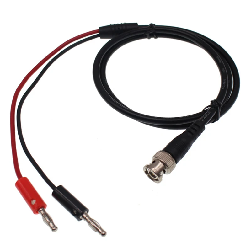 JX 1 Uds enchufe macho BNC a doble gancho Clip de cocodrilo conector Banana cable de prueba para osciloscopio/multimetro