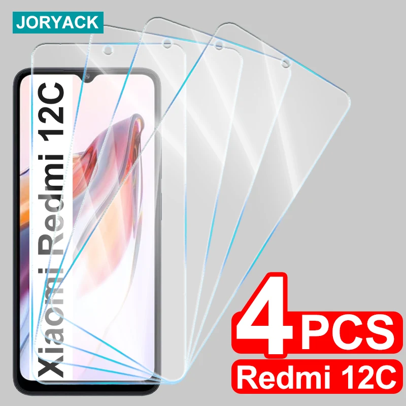 4PCS Screen Protector กระจกนิรภัยสําหรับ Xiaomi Redmi 13C 12 12C 10A 10C 10 5G 9T 9A 9C Nfc ป้องกันแก้ว Redmi 13C 10C 9C