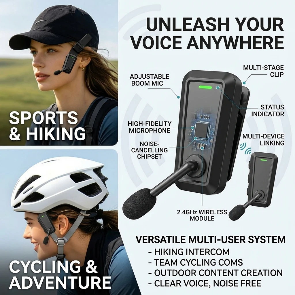 1PCS C10 Wireless Bluetooth Helmet Intercom Headset Waterproof Noise Reduction Music Sharing Interphone for Outdoor Cycling