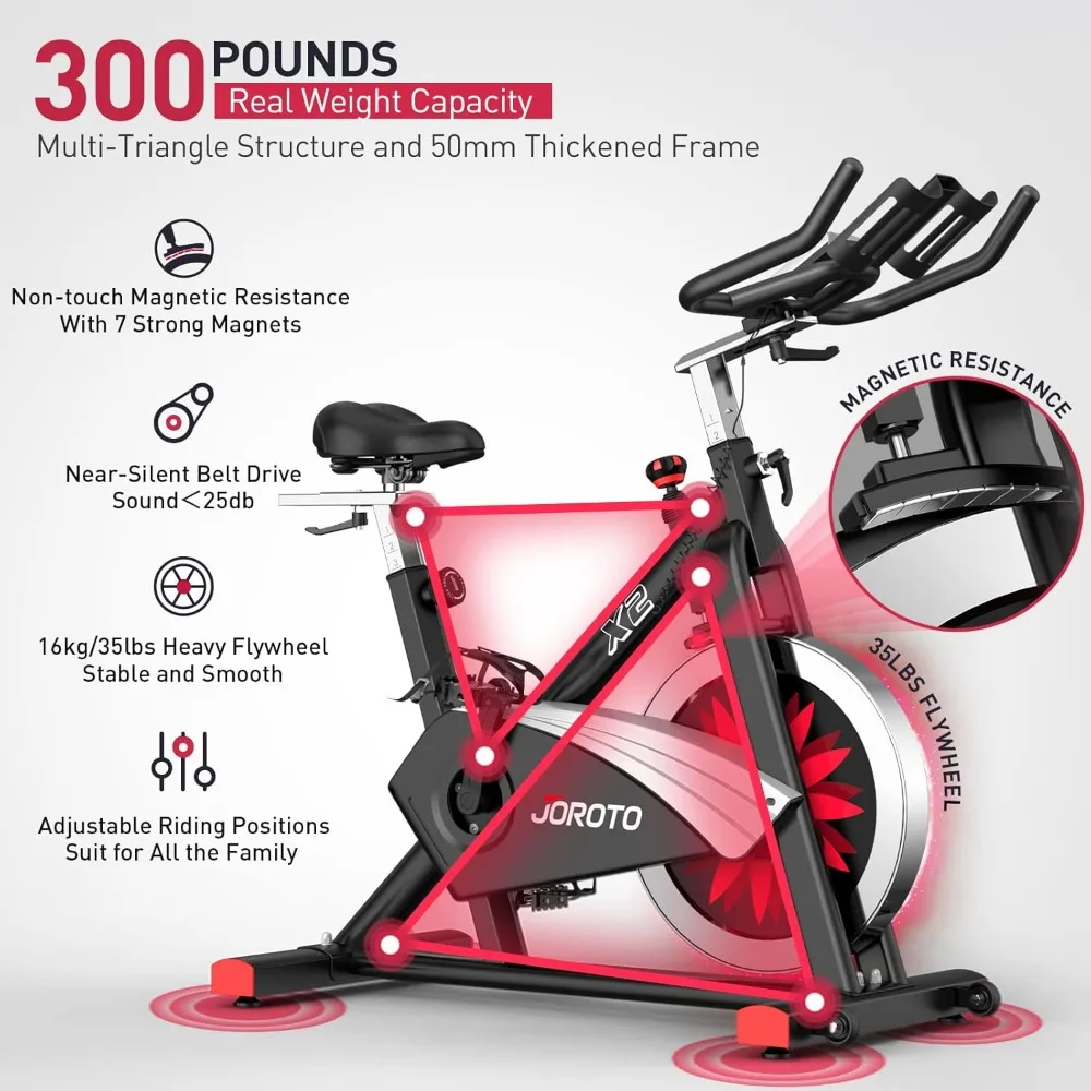 Exercise Bike, X4S Bluetooth Stationary Indoor Cycling Bike with Readable 100 Levels Magnetic Resistance, Plus 12.6 inch Tablet