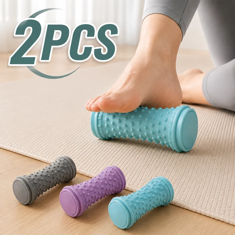 2 Manual Foot Massage Rollers, Available in Blue/Purple/Grey, Fascia Relaxation Massage Stick, Home Yoga Leg and Foot Massager