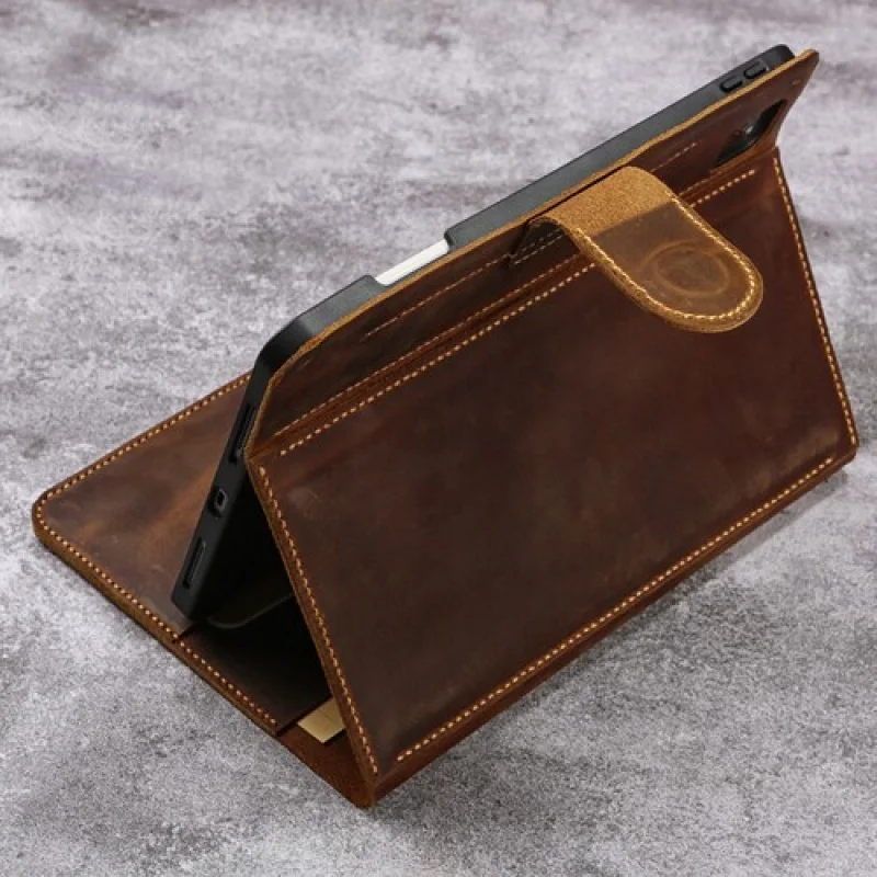 حافظة محفظة بغطاء مقاس 13 بوصة من الجلد المخصص 2025 لجهاز iPad pro air مقاس 13 بوصة #4